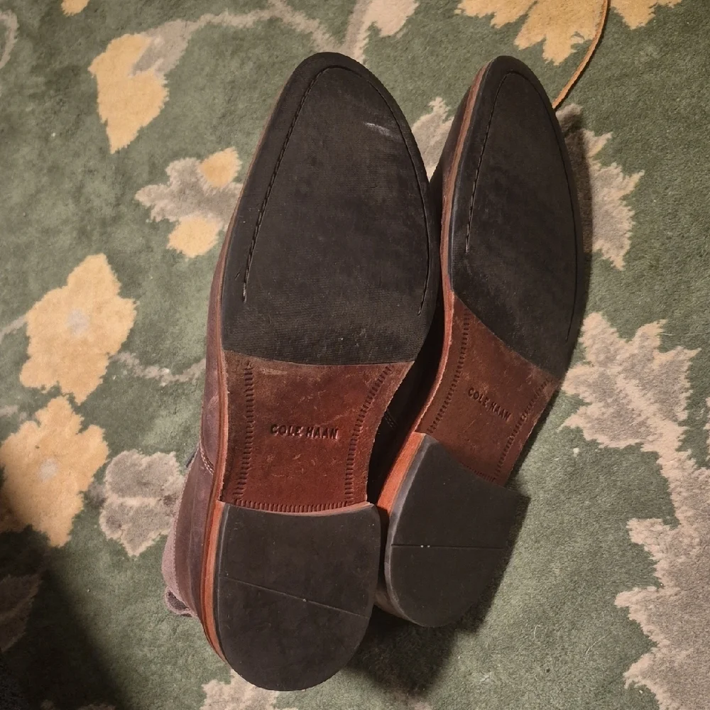 Cole Haan Brown Leather Suede Trim Chukka Boots